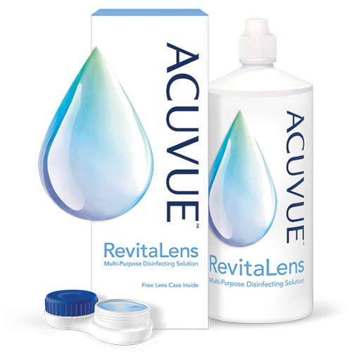 RevitaLens packaging, dispenser and contact lens case