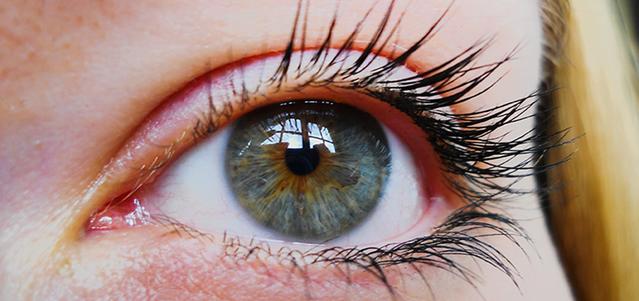 Gros plan sur l'image d'un œil vert/bleu d'une femme